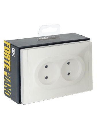 Фортепиано белый розетка скрытая 2-мест IP20 