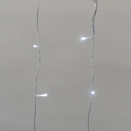 Гирлянда занавес 2*1,5м белый 150свд соединяемая IP44 прозрачный провод мерцание (до 8мод)