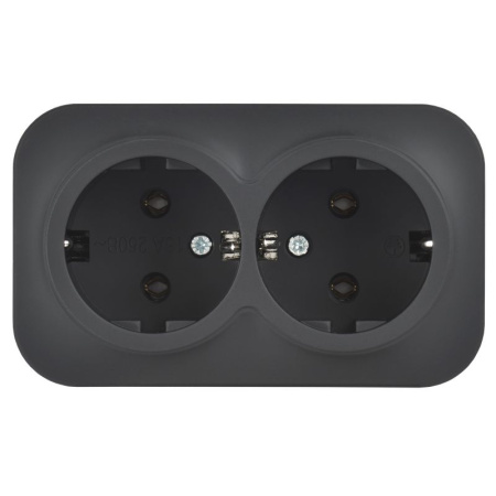 GLORY Роз. 2-я с з/к без з/ш о/у 16А РС22-3-ХЧм черн. м. IEK