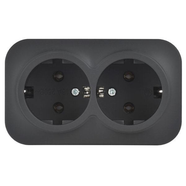 GLORY Роз. 2-я с з/к без з/ш о/у 16А РС22-3-ХЧм черн. м. IEK