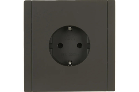 Фортепиано серый розетка скрытая 1-мест заземление IP20 винтовое крепление