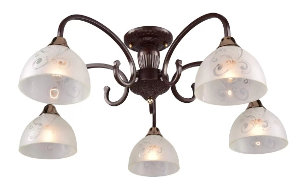 Светильник потолочный (люстра) 5*60Вт E27 коричневый/золото Краковяк