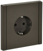 Фортепиано серый розетка скрытая 1-мест заземление шторки IP20 винтовое крепление