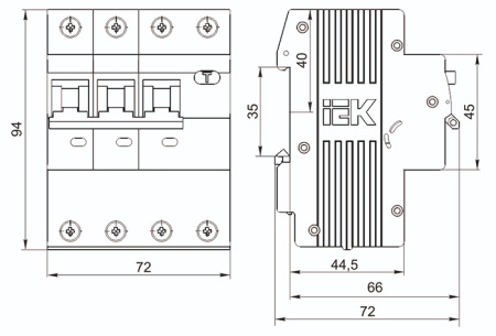 Дифавтомат 4Р 20А C 30мА 6кА АВДТ34 4мод IEK