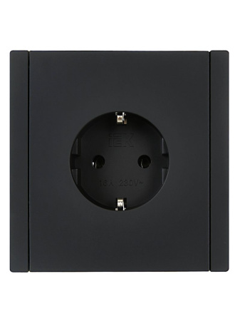 Фортепиано черный механизм розетки скрытая 1-мест заземление IP20 