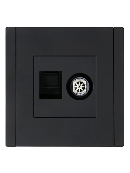 Фортепиано черный механизм RJ45+TV скрытая 2-ая 