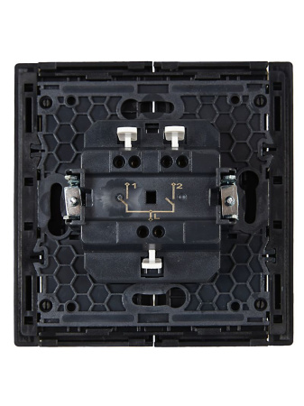 Фортепиано черный выключатель 2кл скрытая 10А IP20 