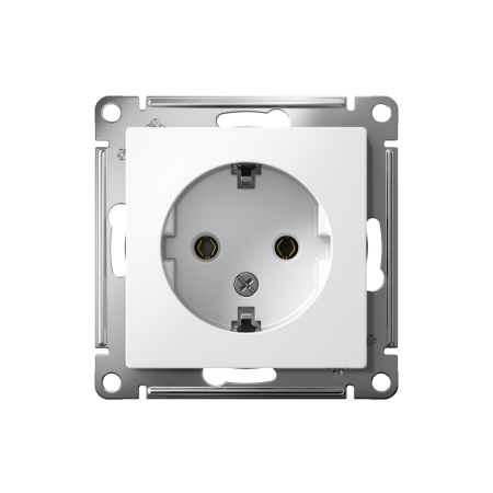 ATLASDESIGN РОЗЕТКА с заземлением, 16А, механизм, БЕЛЫЙ