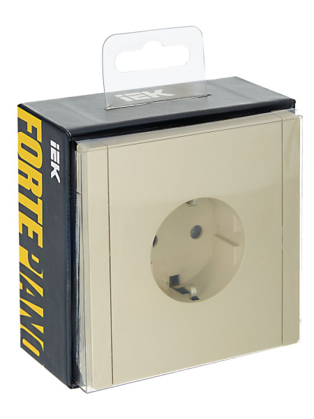 Фортепиано ваниль розетка скрытая 1-мест заземление IP20 