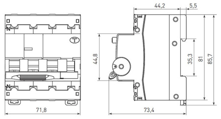 Дифавтомат 4Р 63А C тип AC 30мА 6кА 4мод АВДТ-63N EKF PROxima
