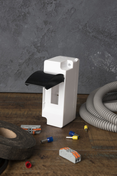 Бокс 2мод навесной белый черная прозрачная дверь IP30 PROxima EKF