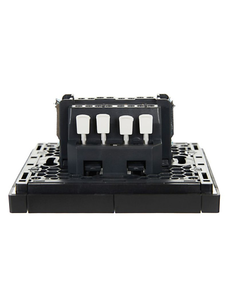 Фортепиано черный переключатель 2кл скрытая 10А IP20 