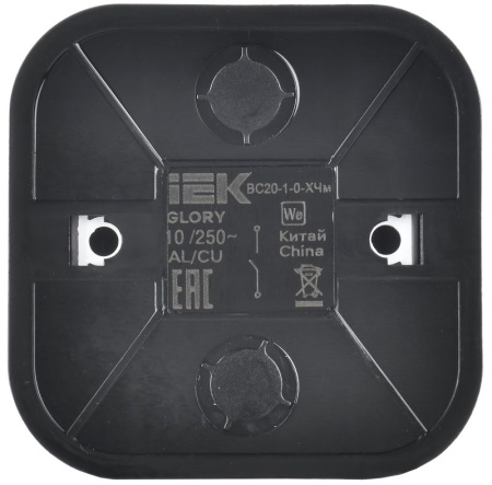 Глори черный выключатель 1кл открытая 10А IP20 