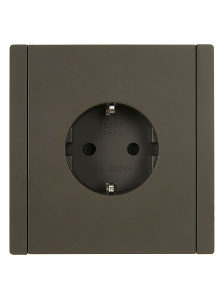 Фортепиано серый розетка скрытая 1-мест заземление шторки IP20 