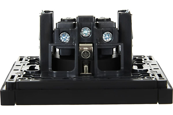 Фортепиано черный механизм розетки скрытая 1-мест заземление IP20 