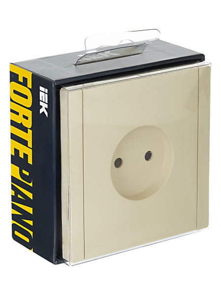 Фортепиано ваниль розетка скрытая 1-мест шторки IP20 